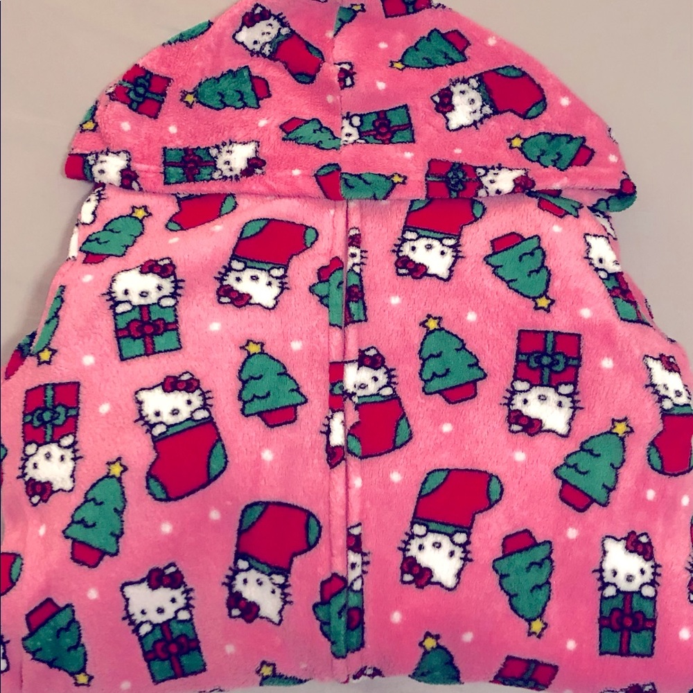 Hooded Hello Kitty Christmas Fleece onesie M